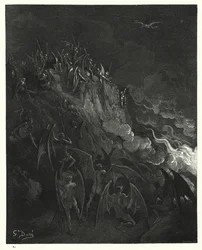 Illustration de Gustave Doré pour Le Paradis Perdu de Milton, Livre X, vers 439-441